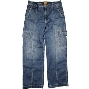 Mother The Rambler Cargo Ankle Jeans Sz 29 Blue Wash